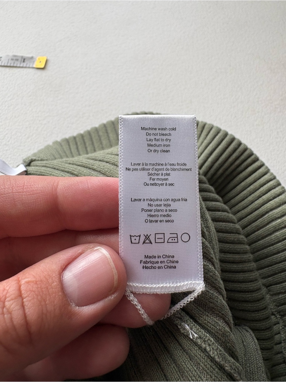 Lunya Cozy Cotton Silk Ribbed Leggings Olive Green High Waist Size Medium - Picture 7 of 10